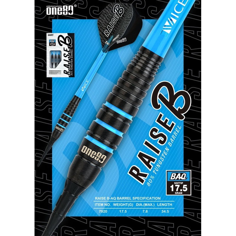 One80 Darts • Raise BAQ • Raise B Aqua • 17.5g • SGDARTS