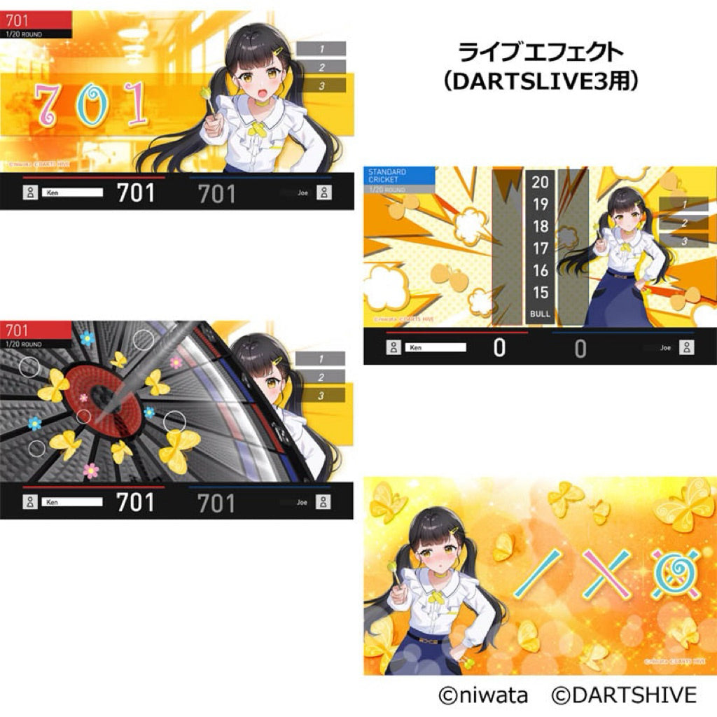 Happy Ears Collection • Takanashi Yui Yellow • Dartslive Card DL2 Movie Theme DL3 Live Effect • SGDARTS