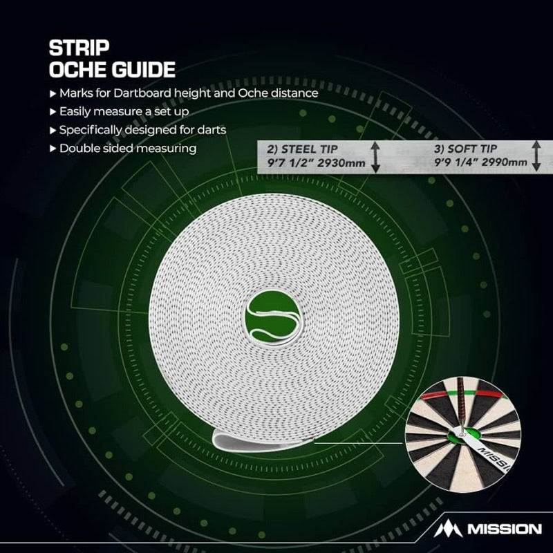Mission Darts • Measuring Tape Strip Oche Guide • Measure Dartboard Distance • SGDARTS