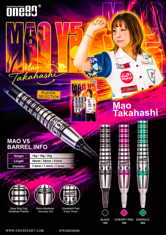 One80 Mao V5 • Mao Takahashi 16g 18g 20g Darts • SGDARTS