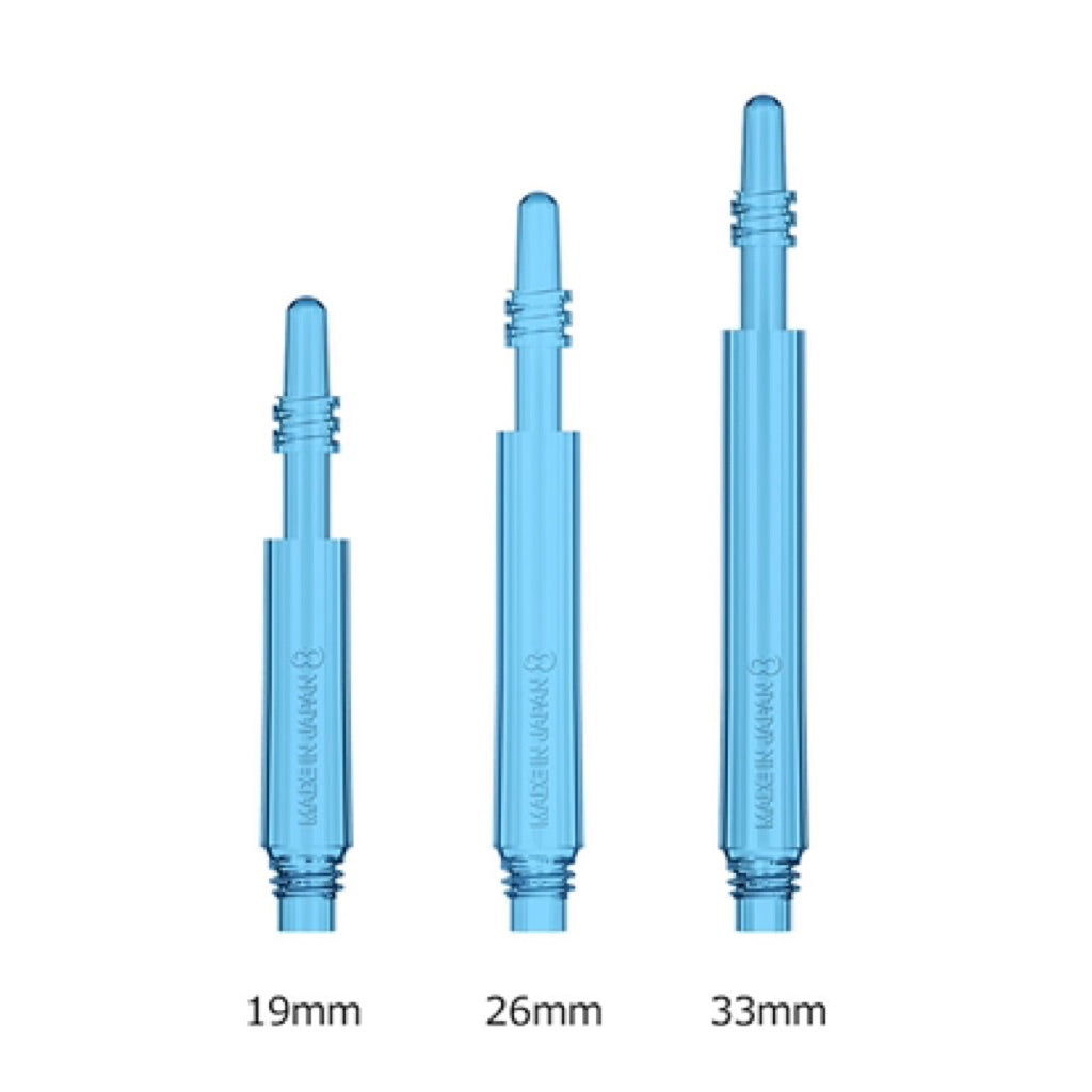 8 Flight Shafts Normal Spin • Clear Blue • Dart Shafts • SGDARTS