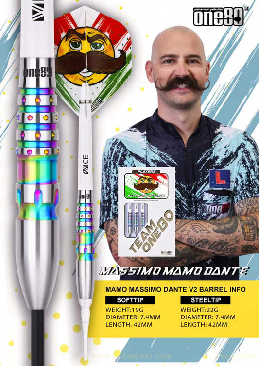 One80 Mamo Massimo Dante V2 19g Darts • SGDARTS
