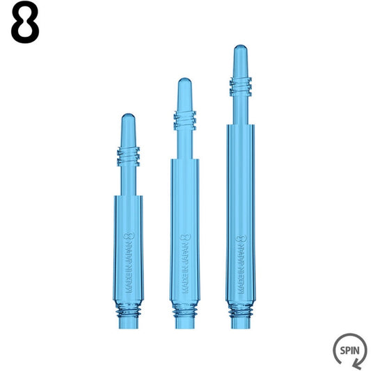 8 Flight Shafts Normal Spin • Clear Blue • Dart Shafts • SGDARTS