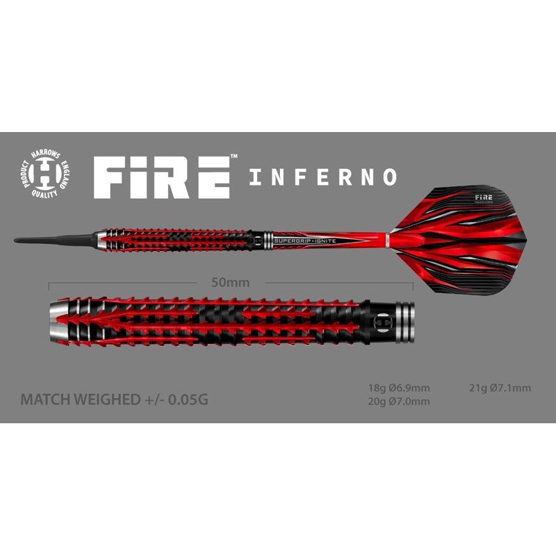 Harrows Darts • Fire Inferno • 18g 20g 21g • SGDARTS