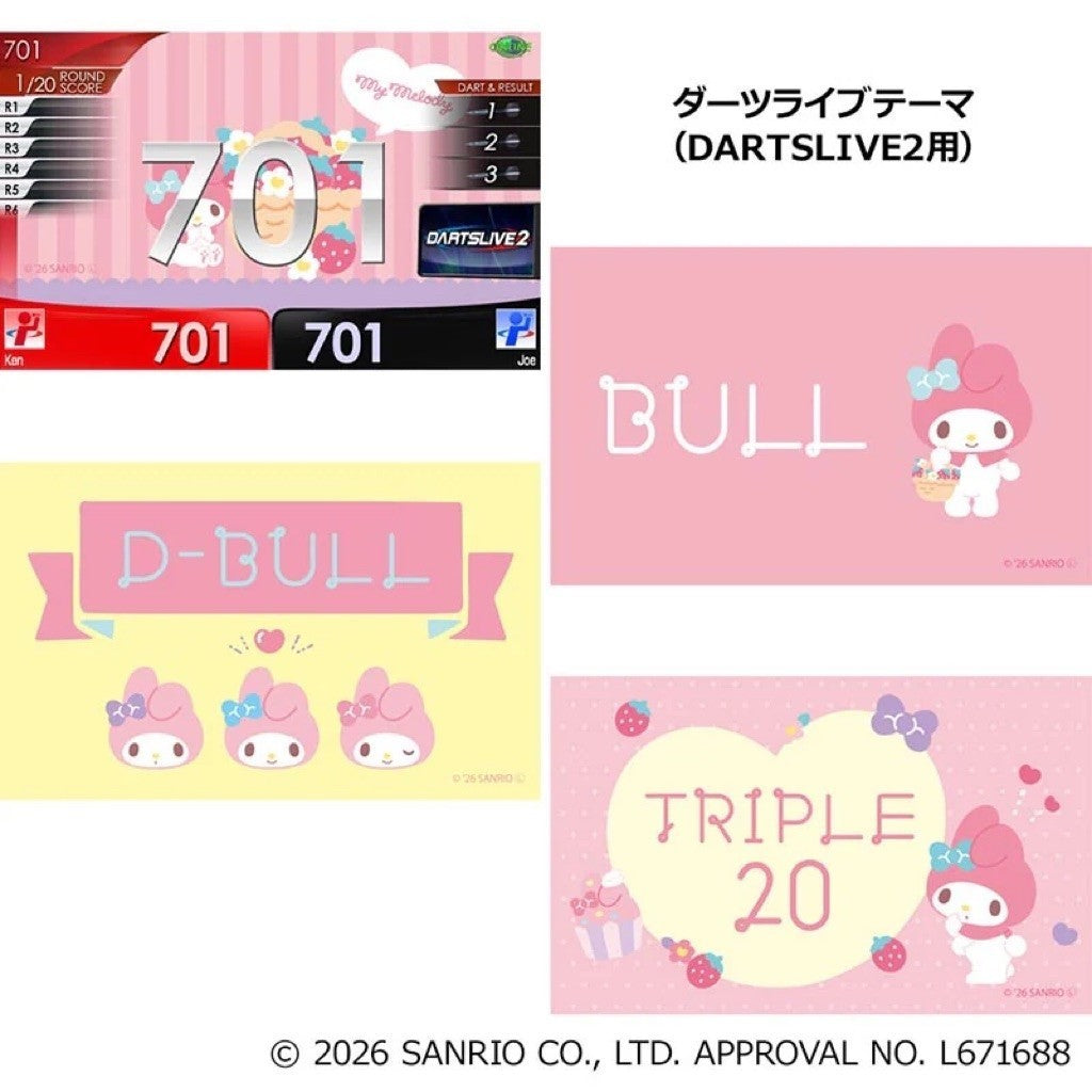 Sanrio Characters Darts Set • My Melody Dartslive Card • SGDARTS