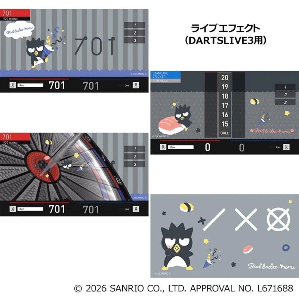 Sanrio Characters Darts Set • Bad Batz Maru Dartslive Card • SGDARTS