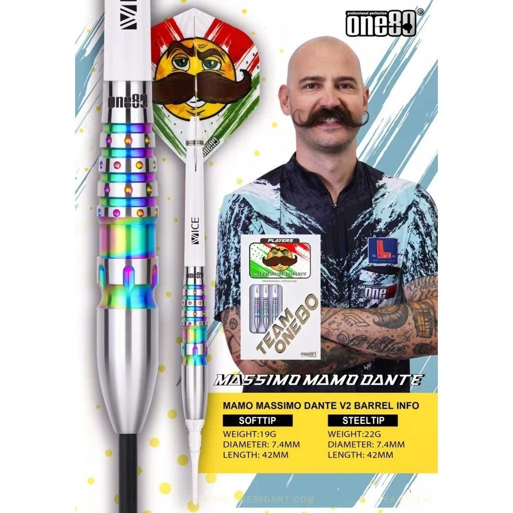 One80 Mamo Massimo Dante V2 19g Darts • SGDARTS