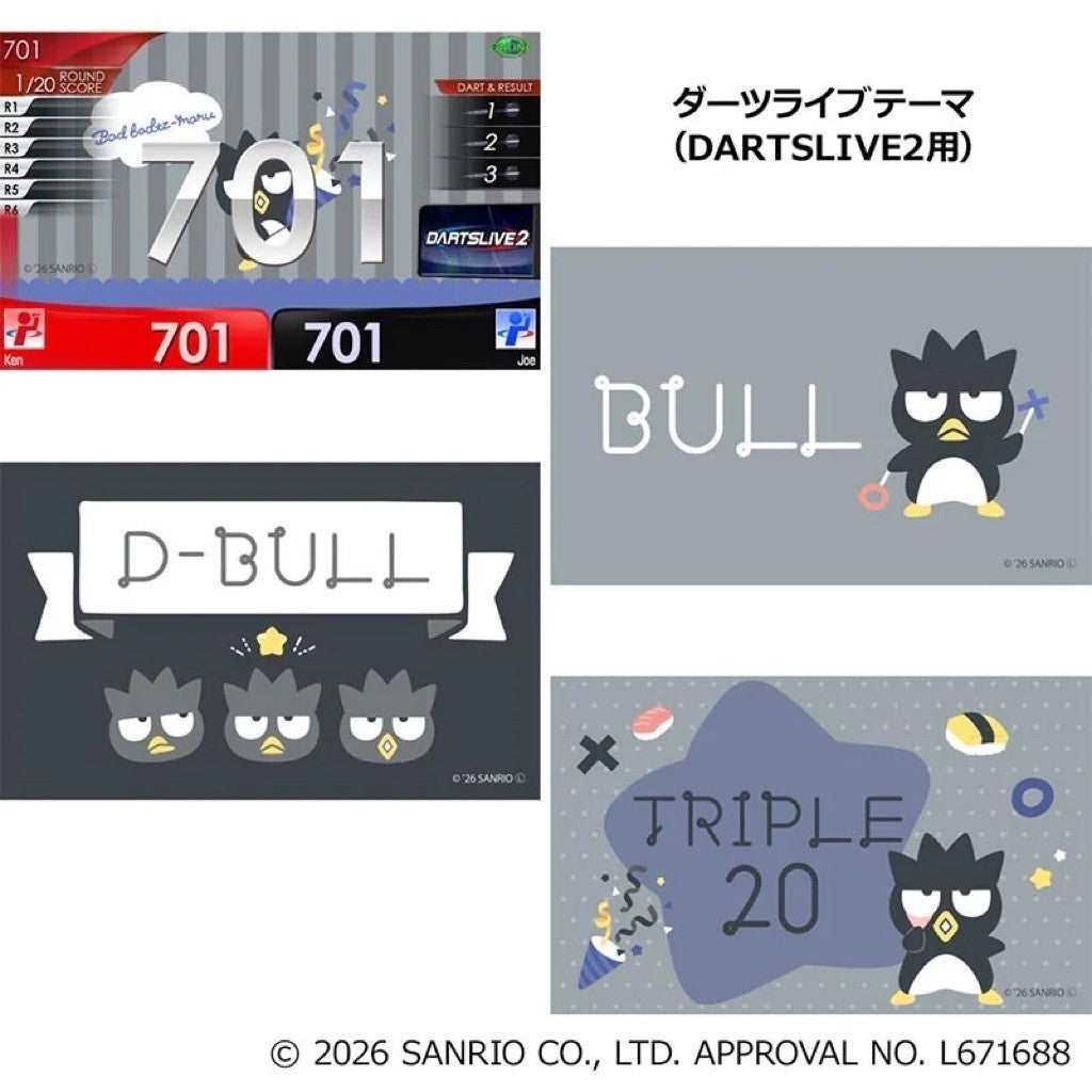Sanrio Characters Darts Set • Bad Batz Maru Dartslive Card • SGDARTS