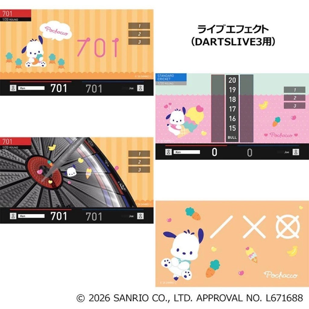 Sanrio Characters Darts Set • Pochacco Dartslive Card • SGDARTS