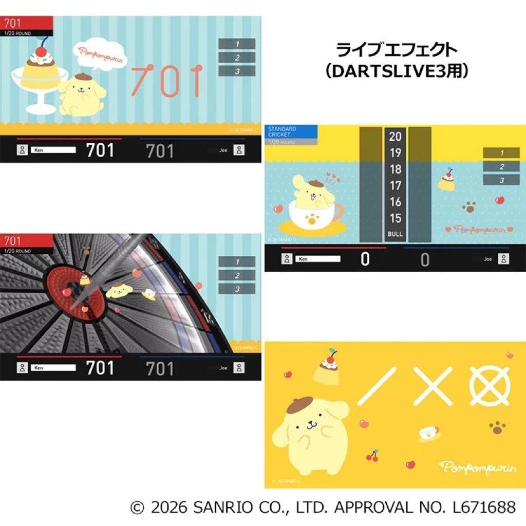 Sanrio Characters Darts Set • Pompompurin Dartslive Card • SGDARTS