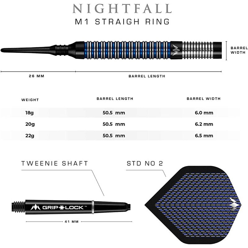 Mission Darts • Nightfall M1 • 18g 20g 22g • SGDARTS