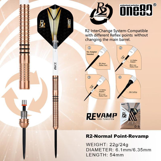 [STEELTIP] One80 Darts • R2 Revolution - Revamp • 22g 24g • SGDARTS