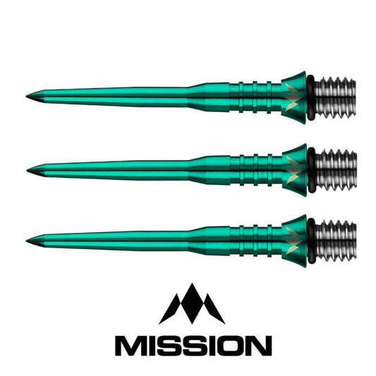 Mission Darts • Titan Pro Grooved Gradient Green • Titanium Conversion Point • 2BA • SGDARTS