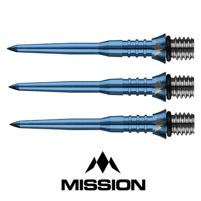 Mission Darts • Titan Pro Grooved Solid Blue • Titanium Conversion Point • 2BA • SGDARTS