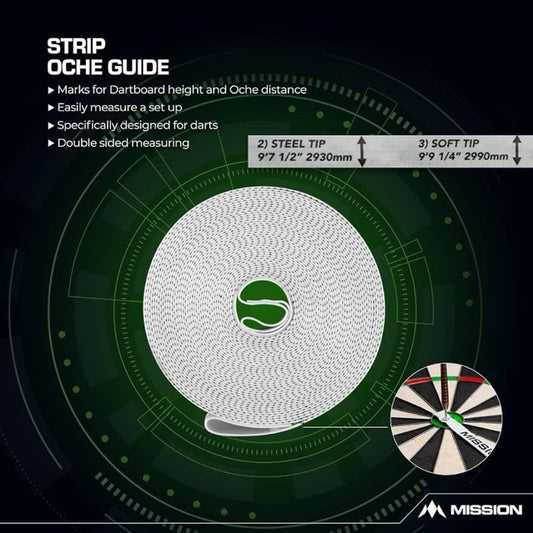 Mission Darts • Measuring Tape Strip Oche Guide • Measure Dartboard Distance • SGDARTS