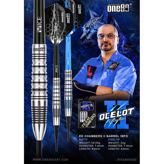 One80 Darts • Ocelot II • Ed Chambers • 18g 20g • SGDARTS