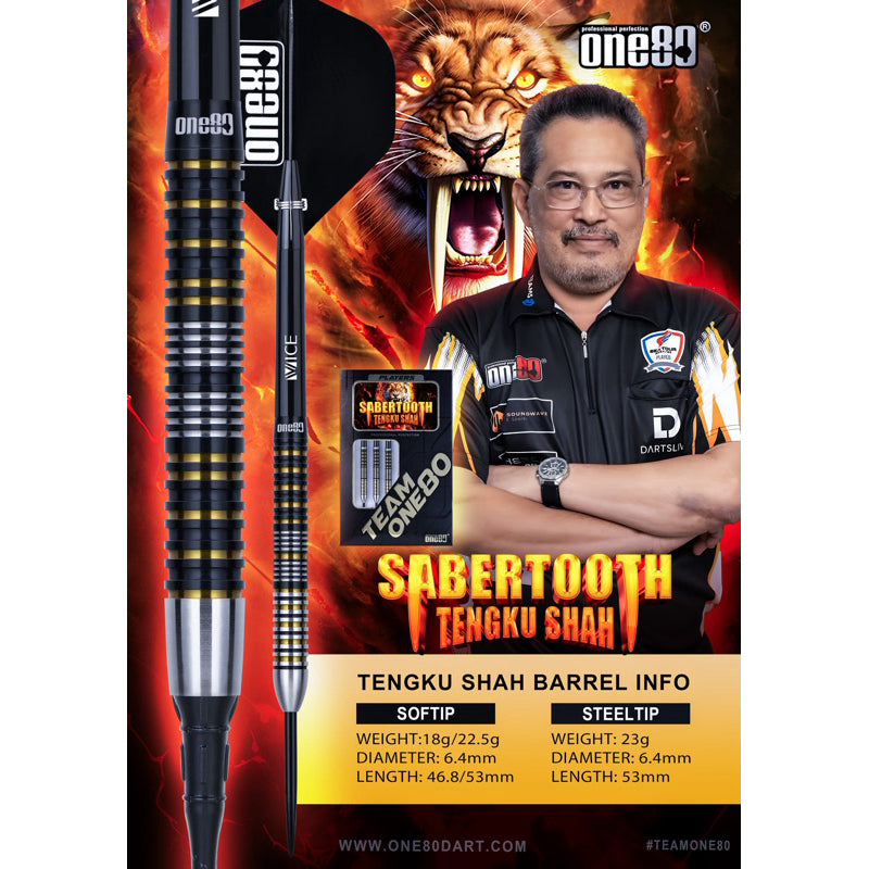 One80 Darts • Sabertooth • Tengku Shah • 18g 22.5g • SGDARTS