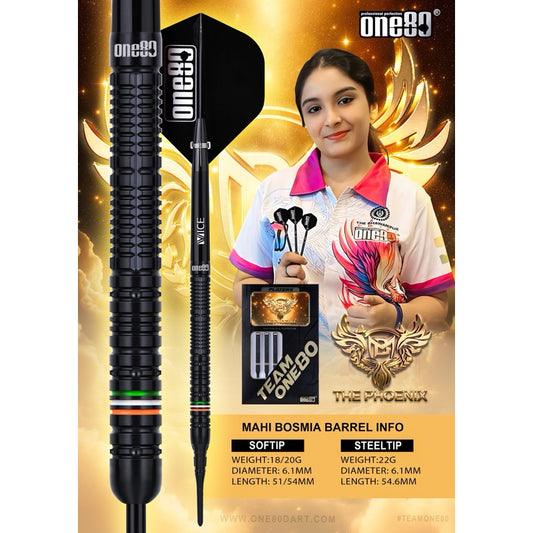 One80 Darts • The Phoenix • Mahi Bosmia • 18g 20g • SGDARTS