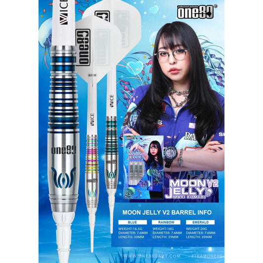 One80 Darts • Moon Jelly V2 • Mari Komori • 16.5g 18g 20g • SGDARTS