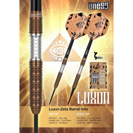 One80 Darts • Luxor - Zeta • 18g 20g • SGDARTS