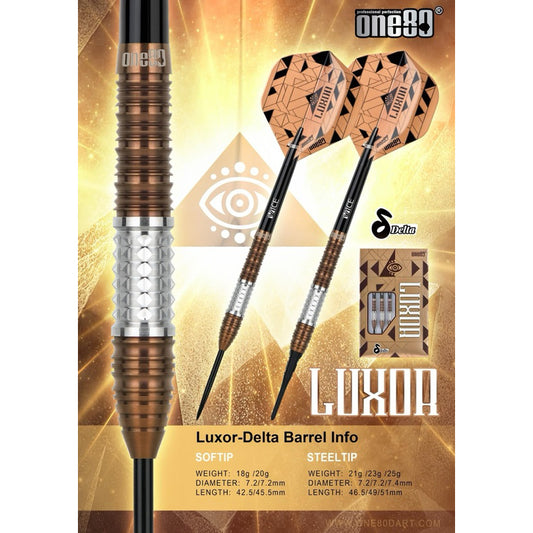 One80 Darts • Luxor - Delta • 18g 20g • SGDARTS