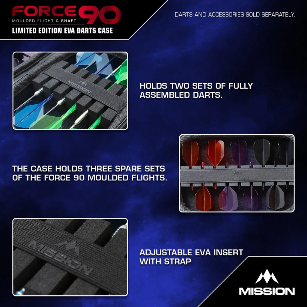 Mission Force 90 EVA Darts Wallet • Limited Denim Grey • Darts Case • SGDARTS