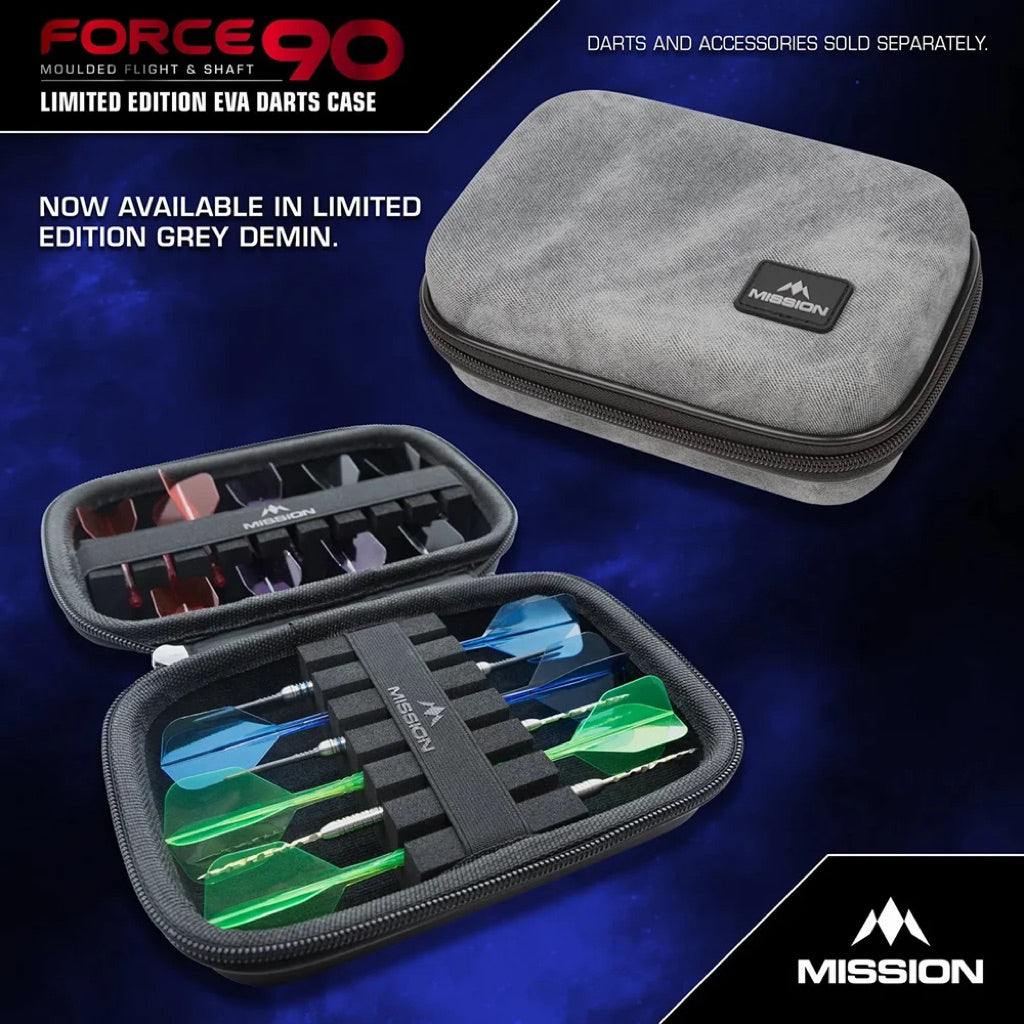 Mission Force 90 EVA Darts Wallet • Limited Denim Grey • Darts Case • SGDARTS