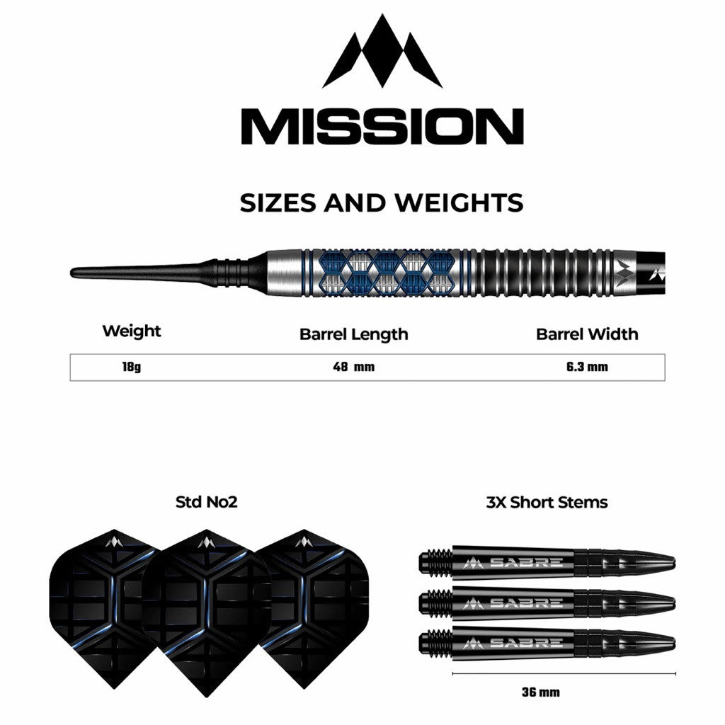Mission Darts • Hexon • 18g • SGDARTS