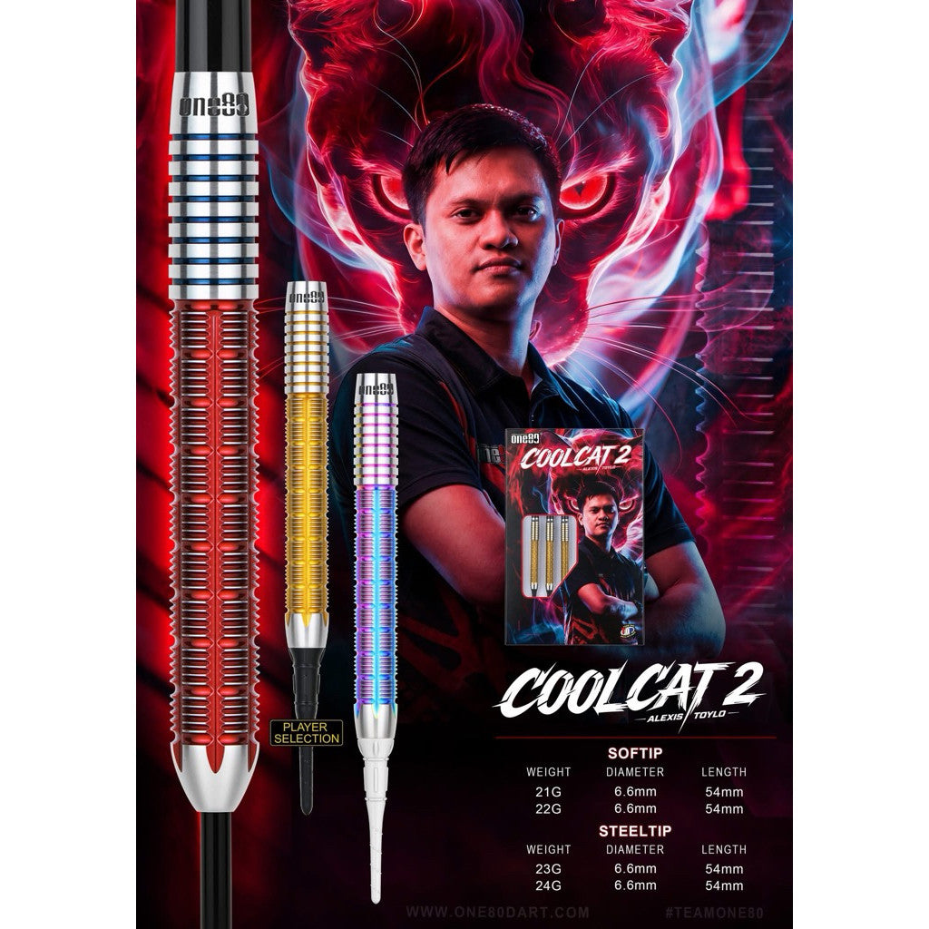 One80 Darts • Coolcat 2 • Alexis Toylo • 21g 22g • SGDARTS