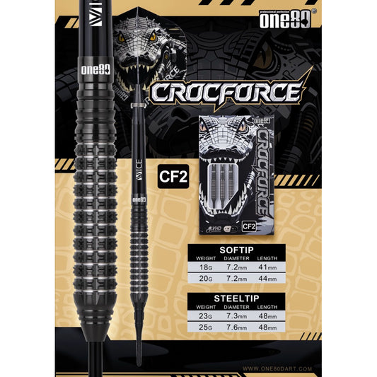 One80 Darts • Crocforce CF2 • 18g 20g • SGDARTS