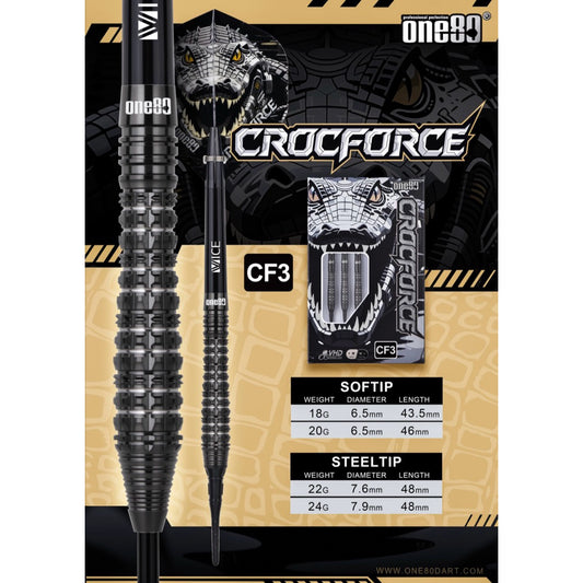 One80 Darts • Crocforce CF3 • 18g 20g • SGDARTS