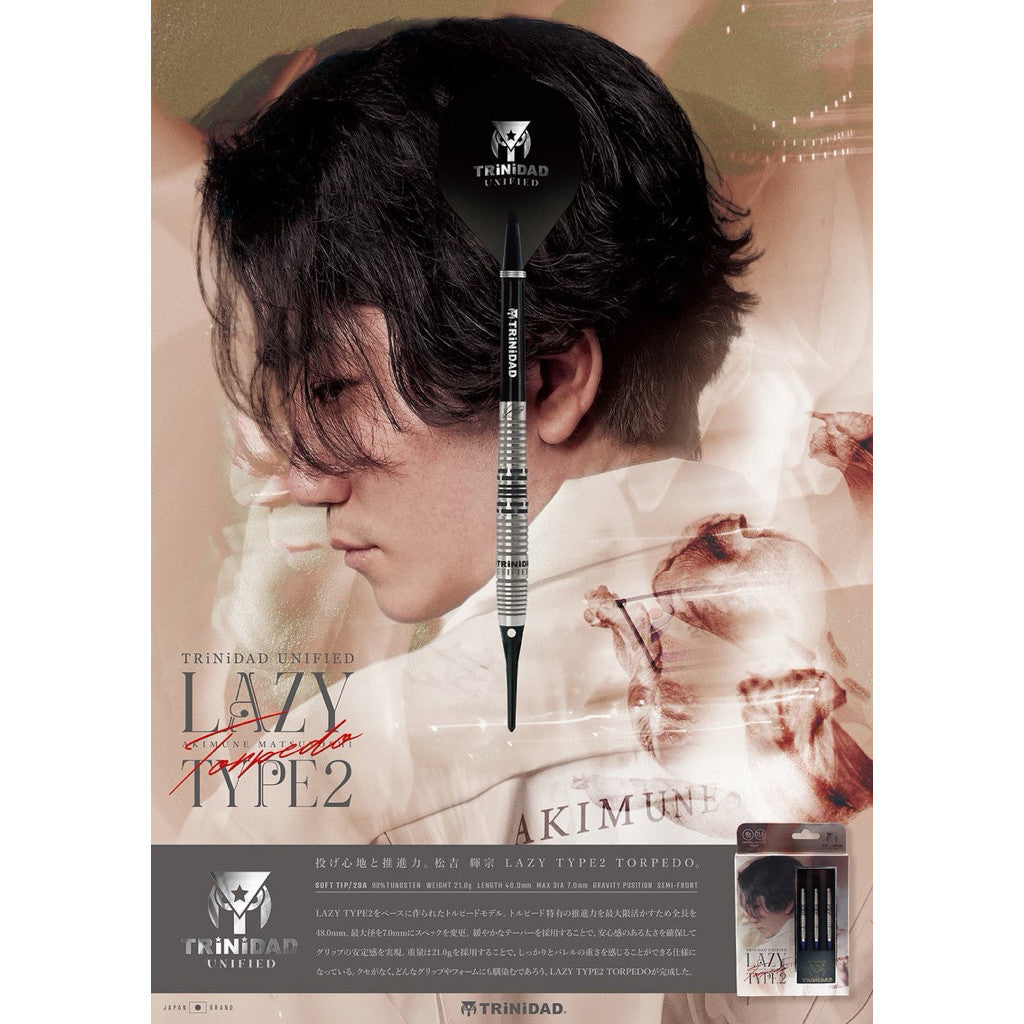 TRiNiDAD Unified Lazy Type 2 Torpedo Darts • Akimune Matsuyoshi • 21g • SGDARTS